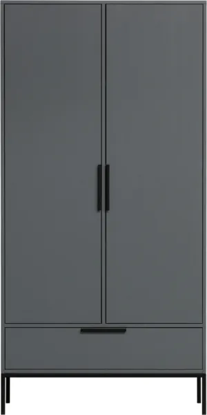Adam, Highboard, Tvådörrars, grå, H200x53x100 cm, furu