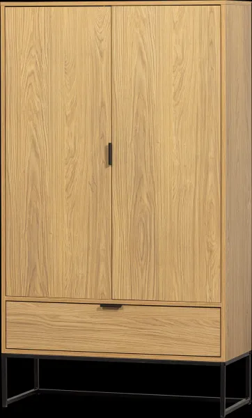 Silas, Högskåp, natur, H149x36x85 cm, ekträ