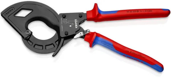 Knipex Kabelsax (Räffelprincip, 3-växlad) svart atramenterad, med flerkomponentshandtag 320 mm